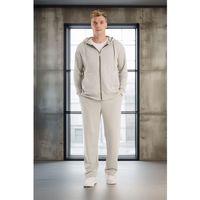 Haneke Regular Kalıp Diagonal 3 İplik Fermuarlı Kapüşonlu Erkek Sweatshirt - Mineral Gri
