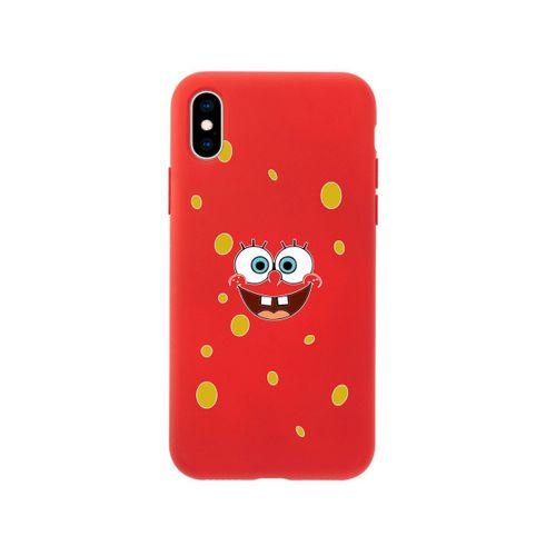 iPhone X Sponge Bob Tasarımlı Kırmızı Telefon Kılıfı