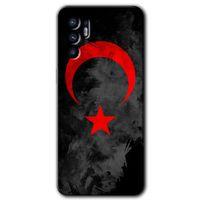 Potkal Hediye Fabrikası Oppo Reno 6 Kılıf HD Desen Baskılı Arka Kapak - Black Ayyıldız