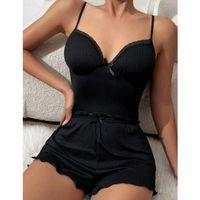 Kadın Siyah Şortlu Gecelik Takım 6639