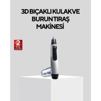 Burun Kulak Ve Kaş Tıraş Makinesi 3d Keskin Bıçaklı Pil İle Çalışan