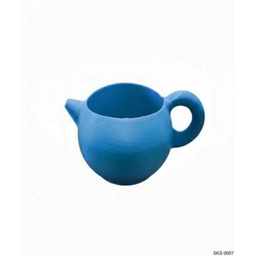 Mavi Caydanlik Seklinde Mini Dekoratif Saksi 6 Cm Masa Ustu Ofis Dekoru