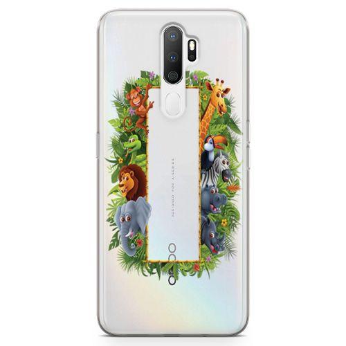 Oppo A9 2020 Kılıf Hayvanat Bahçesi Arka Kapak Koruma Desenli Full Koruyucu