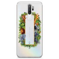 Oppo A9 2020 Kılıf Hayvanat Bahçesi Arka Kapak Koruma Desenli Full Koruyucu
