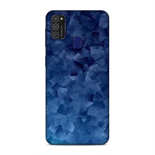 Samsung Galaxy M21 Kılıf Mavi Kareler Arka Kapak Silikon Koruma Full Koruyucu