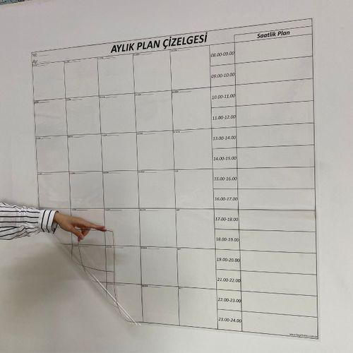 Aylık Planlayıcı Manyetik Duvar Stickerı Takvim Plan Çizelgesi