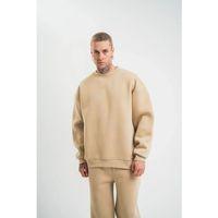 Uzun Kol Bisiklet Yaka Basic SweatShirt - Bej