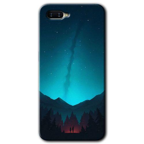 MRCİLETİSİM Oppo Rx 17 Neo Kılıf HD Desen Baskılı Arka Kapak + Temperli Cam - Night Fores Mount