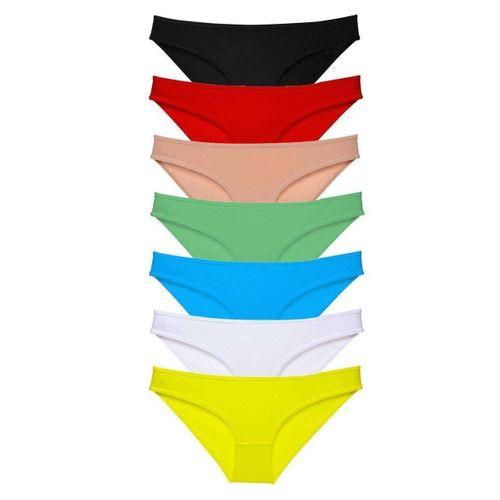 7 Adet Süper Eko Set Likralı Kadın Slip Külot Çok Renkli