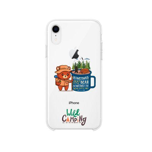 iPhone Xr Wild Camping Tasarımlı Premium Şeffaf Silikon Kılıf