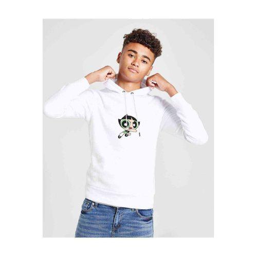 Powerpuff Girls Baskılı Unisex Çocuk Kapüşonlu Beyaz Sweatshirt