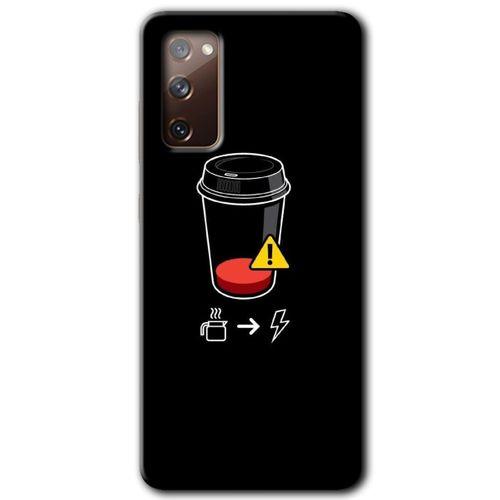 Samsung Galaxy S20 FE Kılıf Baskılı Kapak - Coffee Battery +Tam Ekran Koruyucu