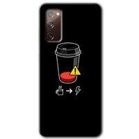 Samsung Galaxy S20 FE Kılıf Baskılı Kapak - Coffee Battery +Tam Ekran Koruyucu