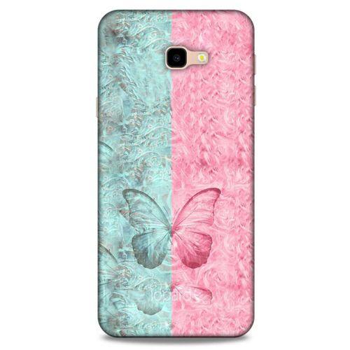 Samsung Galaxy J4 Plus Kılıf Kelebek Etkisi (30) Silicone Case Turkuaz Pembe