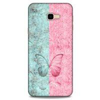 Samsung Galaxy J4 Plus Kılıf Kelebek Etkisi (30) Silicone Case Turkuaz Pembe