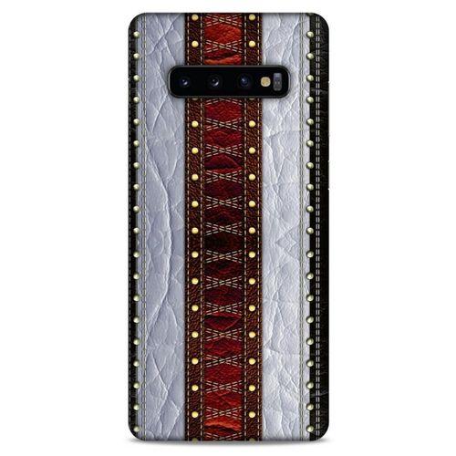 Samsung Galaxy S10 Plus Kılıf Patchwork (11) Tam Koruma Siyah Gri
