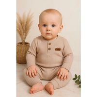 Çizgili Kumaş % 100 Pamuk 2'li Unisex Takım