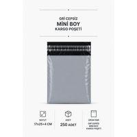 Gri Cepsiz Mini Boy Kargo Poşeti 17x25+4 Cm 250 Adet