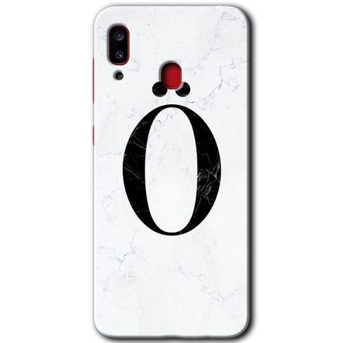 Samsung Galaxy A30 HD Baskılı Kılıf + 9D Tam Ekran Koruyucu - Beyaz Mermer Desenli Ö Harfi