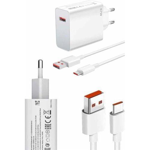 Hızlı Şarj Aleti Adaptörü Kablo Seti 67w Uzun Ömürlü Beyaz