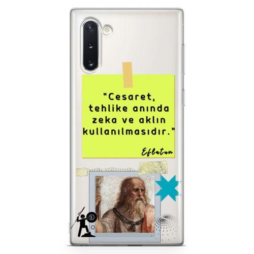Samsung Galaxy Note 10 Kılıf Caps Eflatun Arka Kapak Koruma Desenli Full Koruyucu