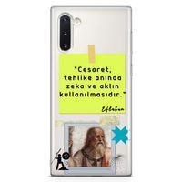 Samsung Galaxy Note 10 Kılıf Caps Eflatun Arka Kapak Koruma Desenli Full Koruyucu