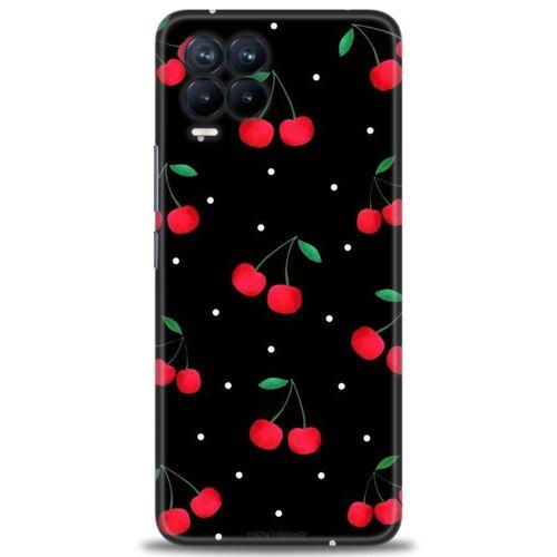 Realme 8 Pro Kılıf HD Baskılı Kılıf - Kirazlar + Tam Ekran Koruyucu