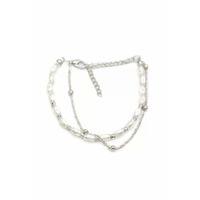 Zincirli İnci Bileklik - Gümüş