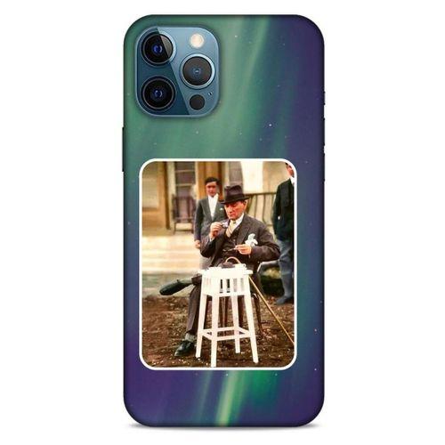 Apple iPhone 12 Pro Max Kılıf Atatürk (21) Koruyucu Kapak Yeşil Gökyüzü
