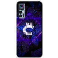 TCL 30 Plus Kılıf HD Desen Baskılı Arka Kapak - Dark Neon Yaprak Ö Harfi