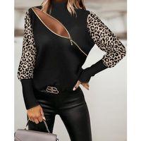 Kadın Fermuar Detay Dijital Baskılı Fırsat ürün Bluz