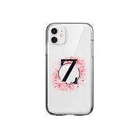 iPhone 11 Pembe Çiçek Desen Z Harfli Şeffaf Kılıf