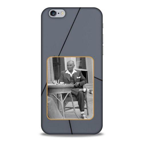 Apple Iphone 6S Kılıf Atatürk (31) TPU Kılıf Koyu Gri