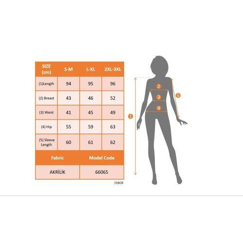 Kadın Uzun Kollu Balıkçı Yaka Salaş Mini Akrilik Elbise