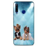Huawei Y6P Kılıf Köpek Kıyafetleri (18) Telefon Kılıfları Yorkshire Gömlek Papyon