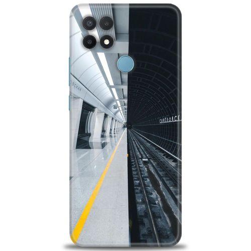 Oppo A15 Kılıf HD Baskılı Kılıf - Metro Station + Tam Ekran Koruyucu