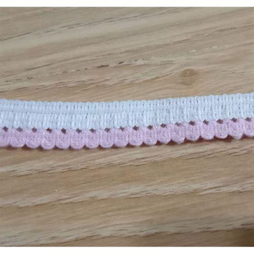 El İşi Havlu Kenarı Dantel,Tığ İşi Pembe,Beyaz 450Cm