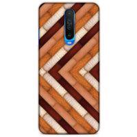 Xiaomi Redmi K30 5G Kılıf Patchwork (40) Fit Silikon Kılıf Kahverengi Beyaz