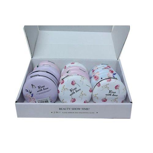 Cep Aynası Yuvarlak Tombul Flowers