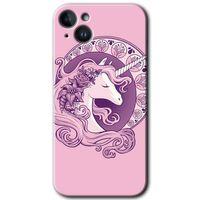 Potkal Hediye Fabrikası iPhone 14 Plus HD Baskılı Kılıf + 9D Tam Ekran Koruyucu - Unicorn-Pembe