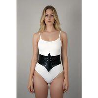 Siyah Kadın Kemer Kalın Korse Zımbalı Bel Aksesuarı - Brf1087