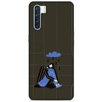 Oppo A91 Kılıf Depresyon (33) Hybrid Kılıf Kahve Toz Pembe