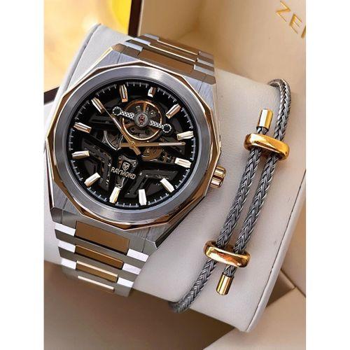 Raymond Çelik Kordon Otomatik Mekanizma 2 Yıl Garantil 5 Atm Erkek Kol Saati+Bileklik RMD.12