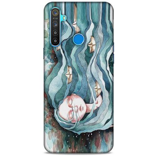 Oppo Realme 5i Kılıf Depresyon (45) Liquid Air Kılıf Bordo Gri