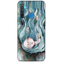 Oppo Realme 5i Kılıf Depresyon (45) Liquid Air Kılıf Bordo Gri