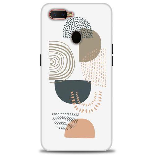 Oppo A5S Kılıf HD Baskılı Kılıf - Turuncu Yarım Daire + Tam Ekran Koruyucu