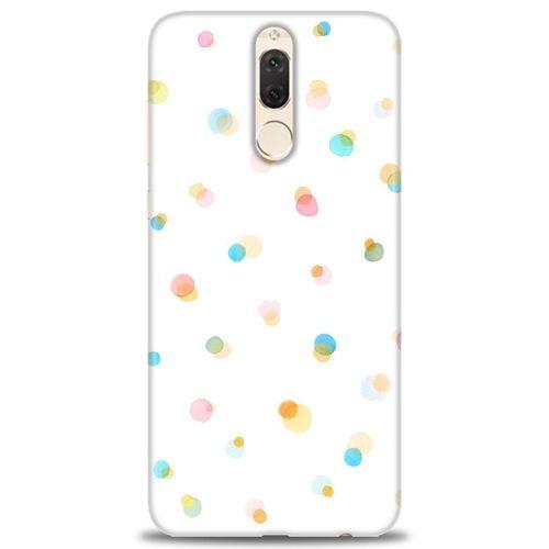 Huawei Mate 10 Lite Kılıf HD Baskılı Kılıf - Rengarenk Puantiye + Tam Ekran Koruyucu