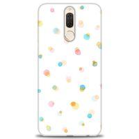 Huawei Mate 10 Lite Kılıf HD Baskılı Kılıf - Rengarenk Puantiye + Tam Ekran Koruyucu