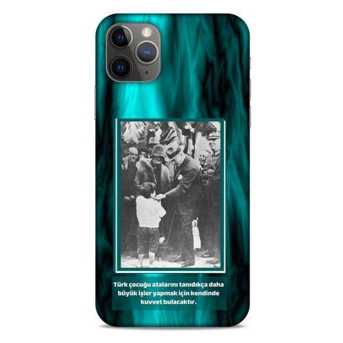 Apple Iphone 11 Pro Max Kılıf Atatürk (9) Kılıf Turkuaz