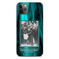 Apple Iphone 11 Pro Max Kılıf Atatürk (9) Kılıf Turkuaz